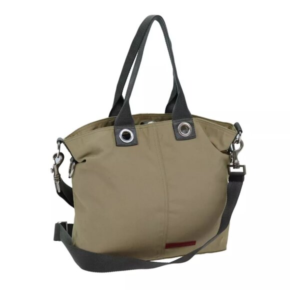 PRADA Tote Bag Canvas 2way Beige - Picture 1 of 16